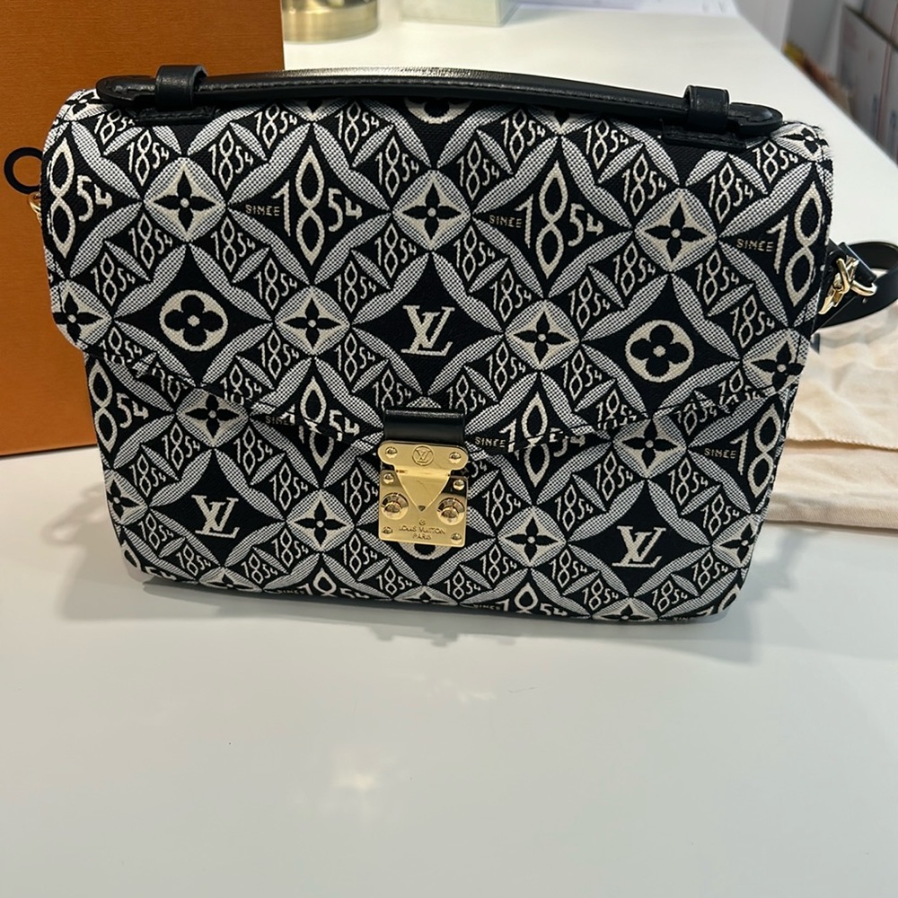 Louis Vuitton Jacquard Since 1854 Pochette Métis Grey Limited Edition, Like New